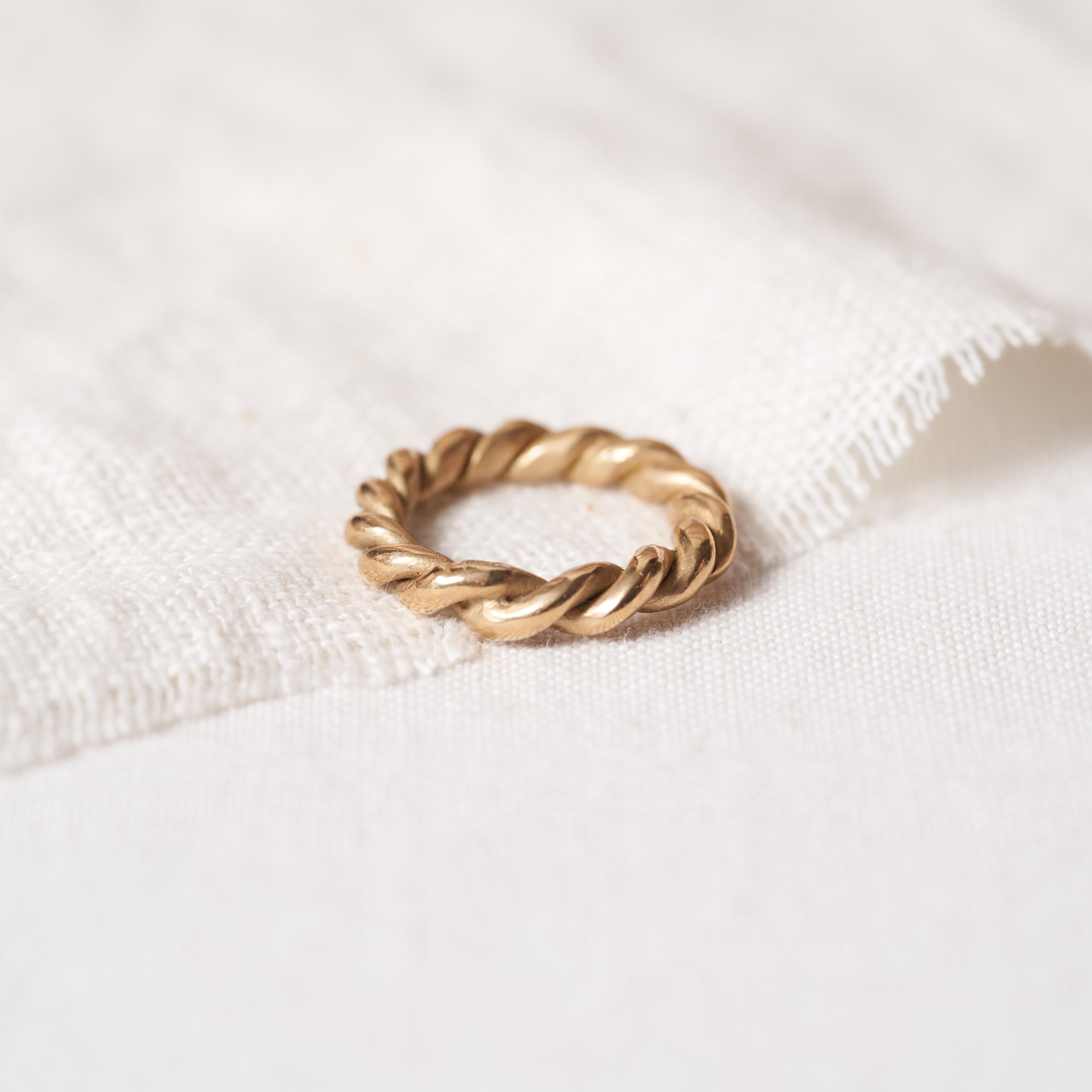 Twist ring n.3 in rosebronze